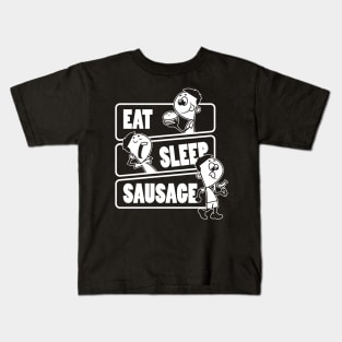 Eat Sleep Sausage Repeat - Sausages food lover print Kids T-Shirt